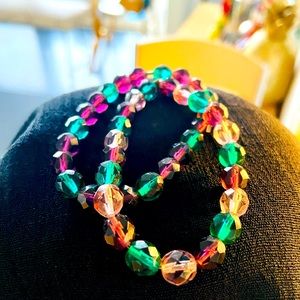 Double strand Crystal elasticized bracelets